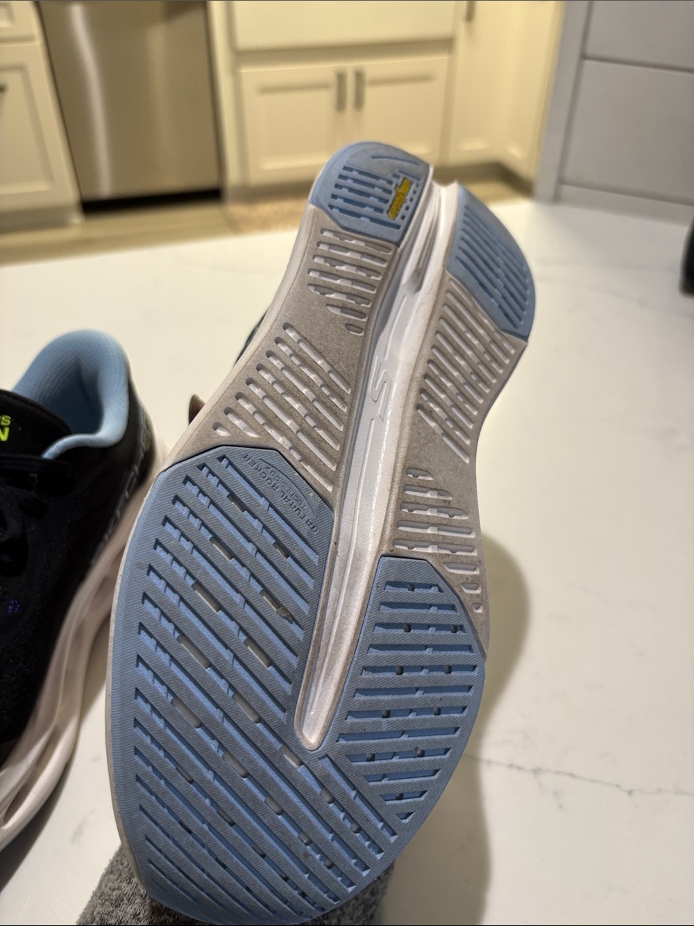 Skechers Black Athletic Sneakers with Light Blue and Neon Accents - Picture 5 of 10